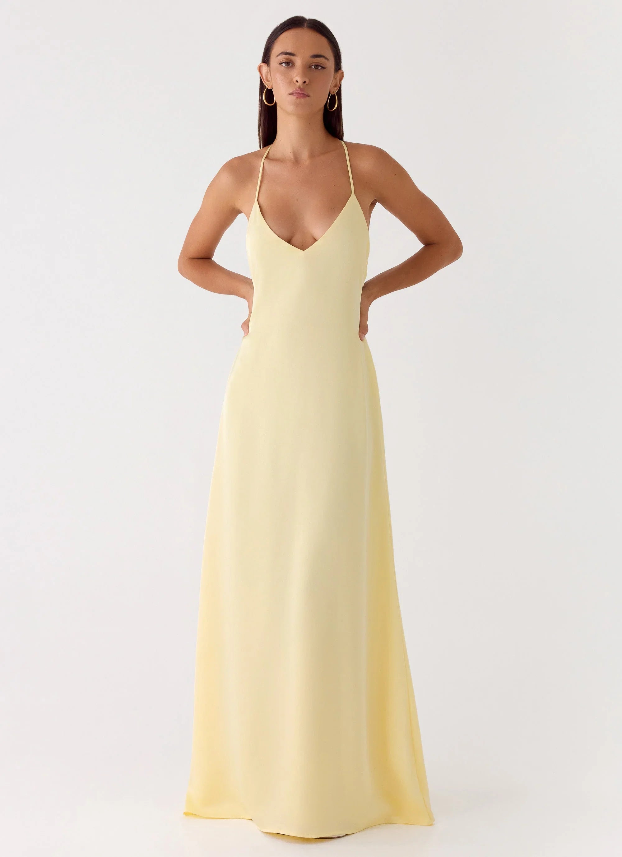 Fine Line Maxi Dress Yellow