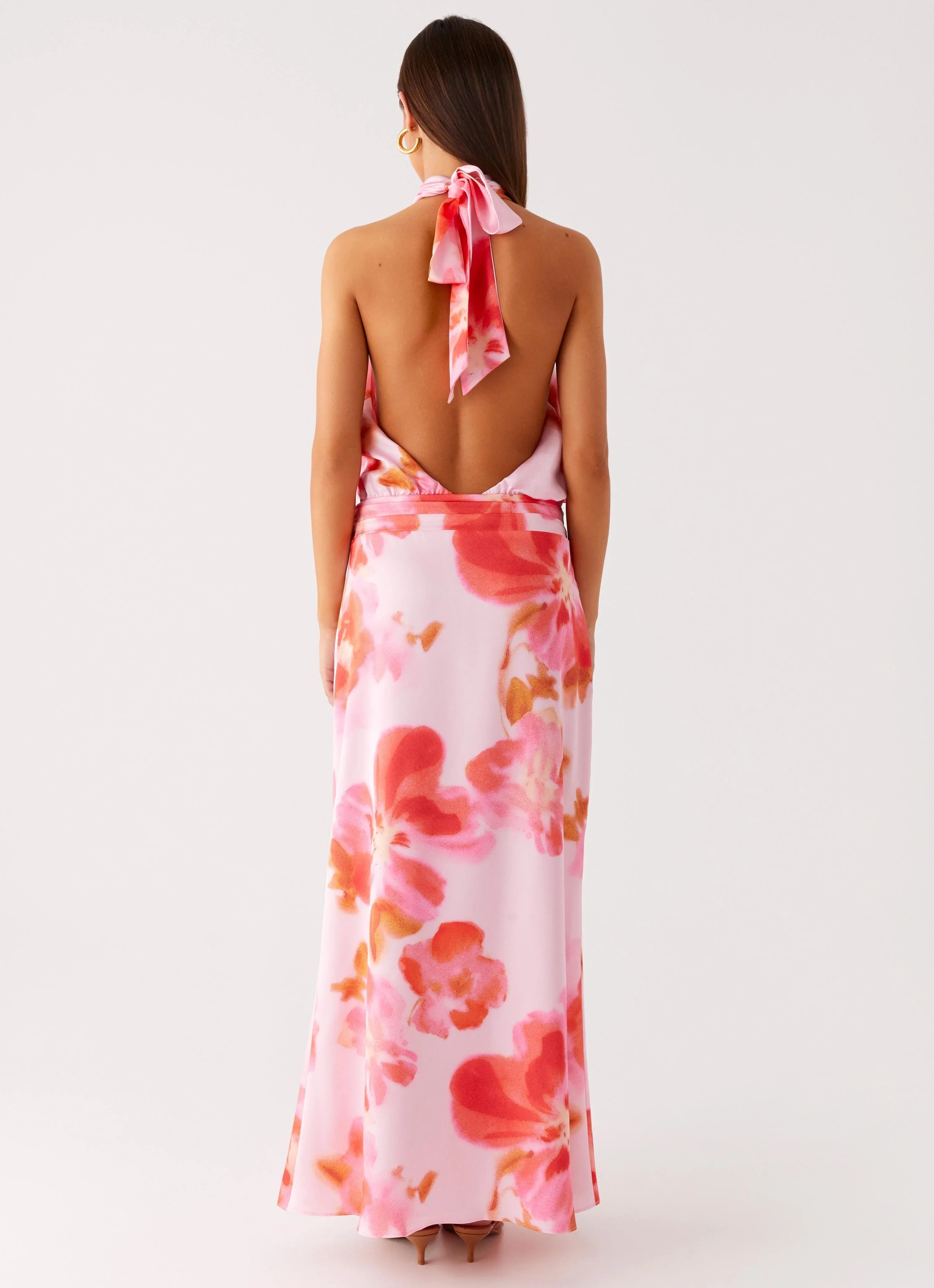 Diablo Backless Maxi Dress Blushing Blossom