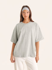 Light Grey Branded Short Sleeve Cotton T Shirt
