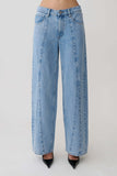 Roy Mid Rise Wide Leg Denim Jeans Classic Blue