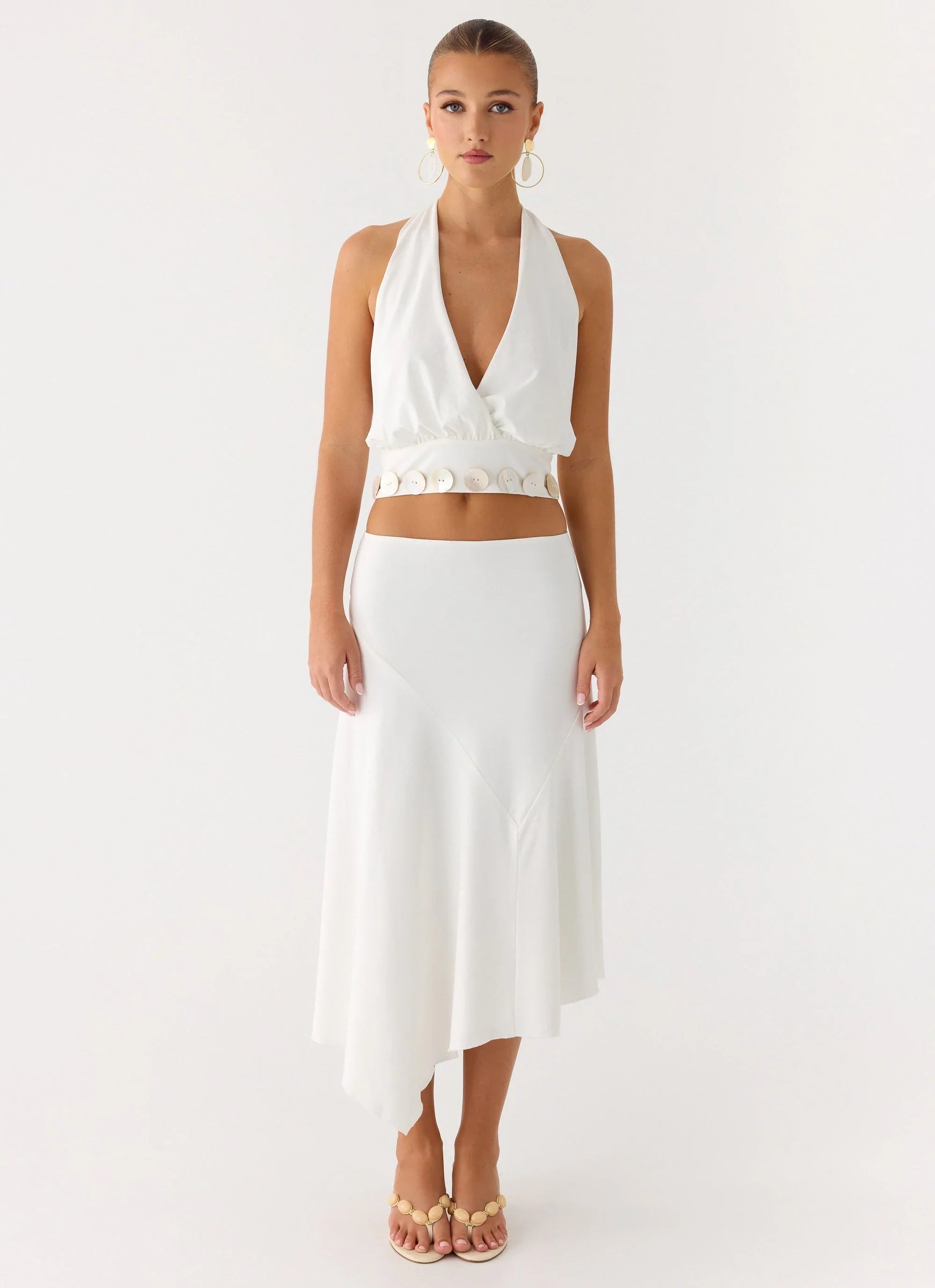 Ignite It Midi Skirt White