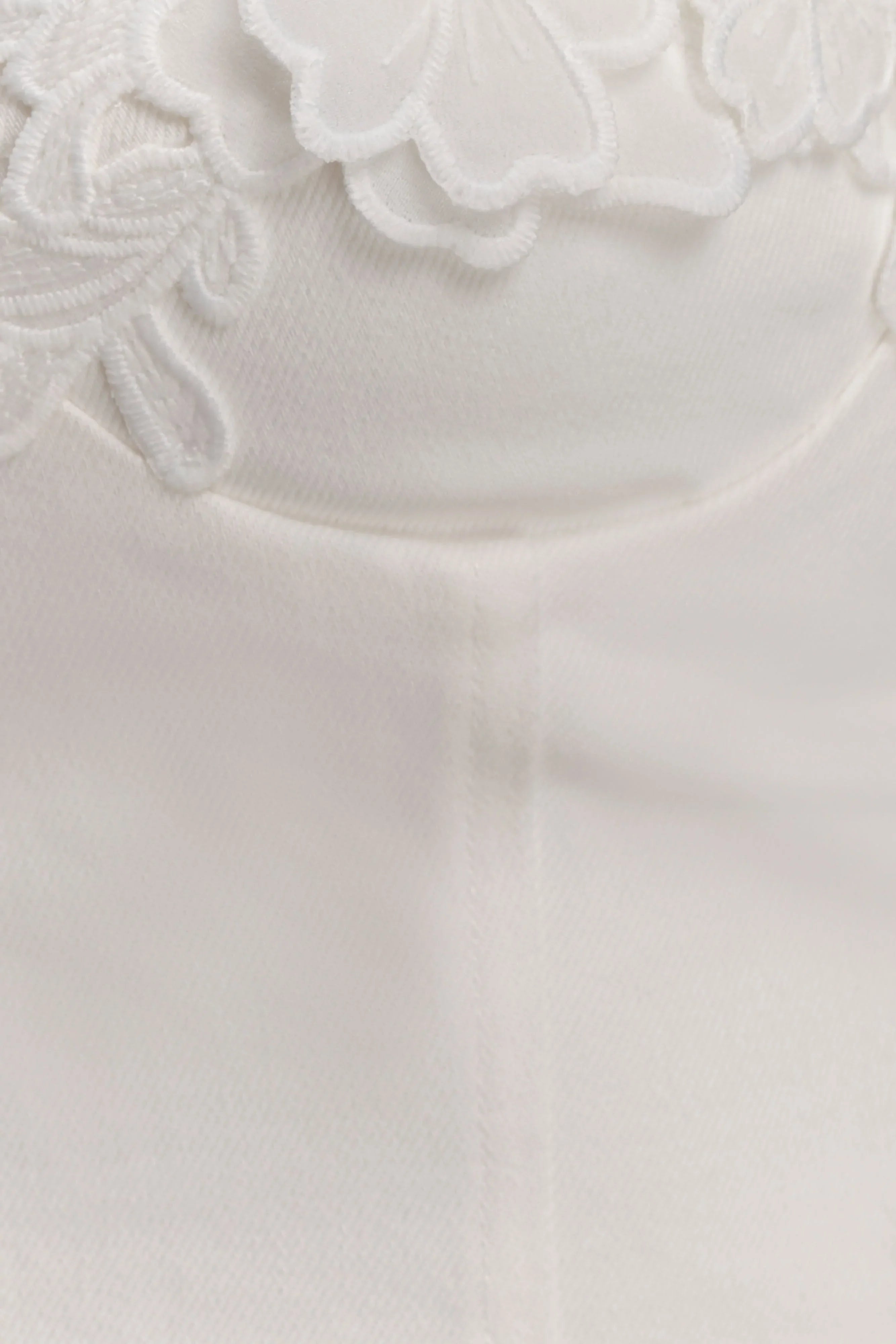 Melany Applique Denim Bustier White