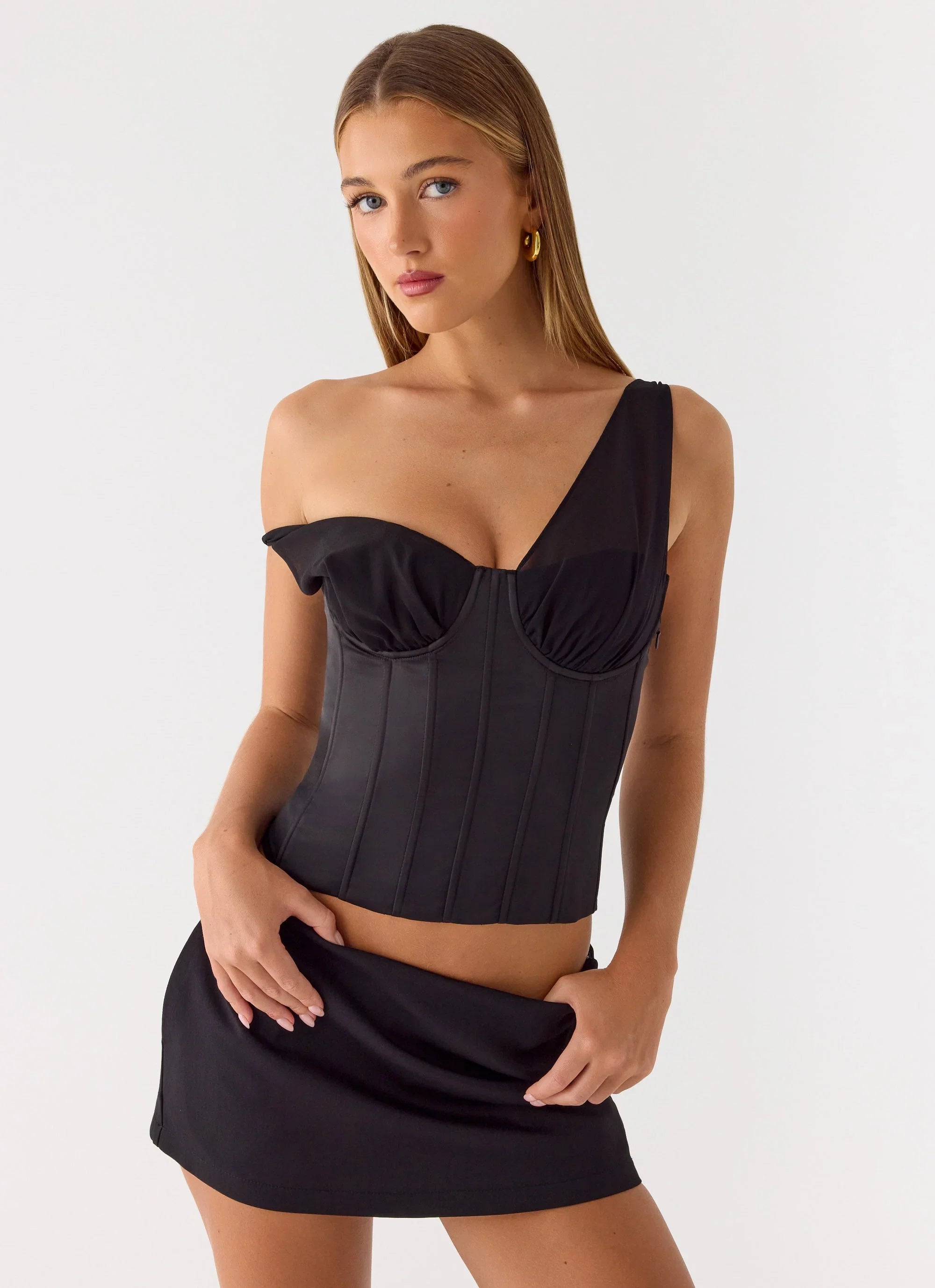 Natalya Corset Top Black