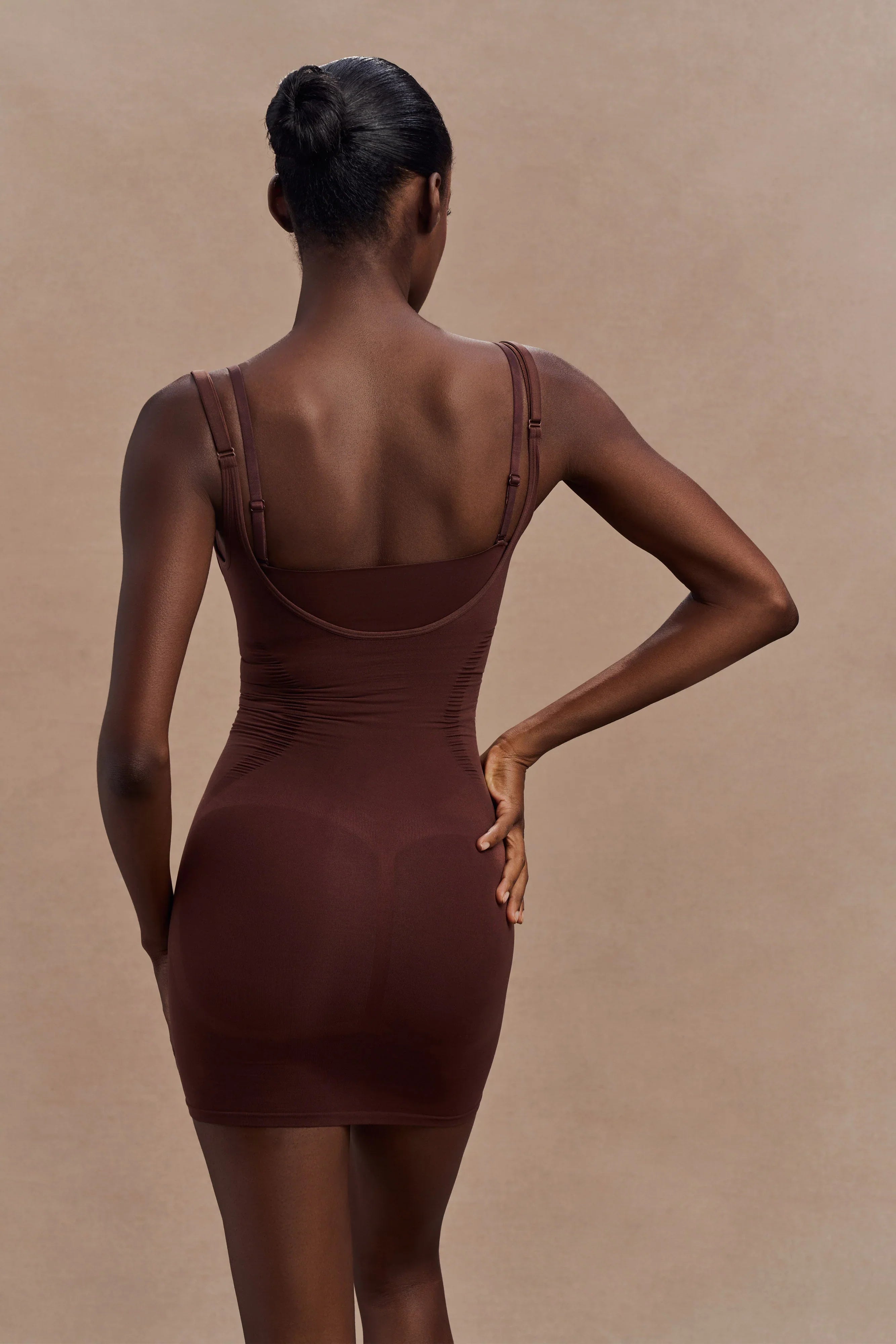 Jocelyn Backless Shapewear Mini Dress Espresso
