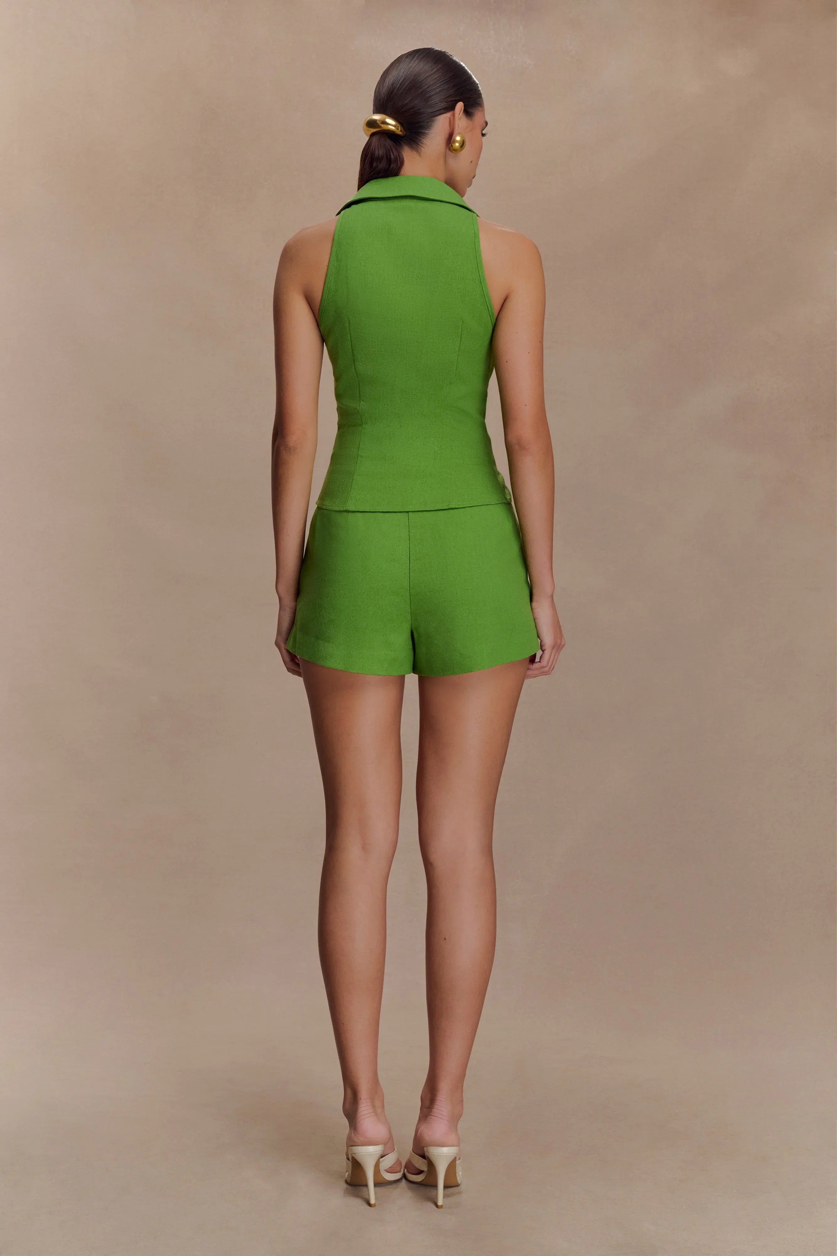 Scout Sleeveless Linen Shirt Green