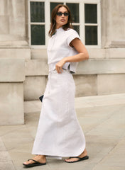 Light Grey Cotton Maxi Sweat Skirt