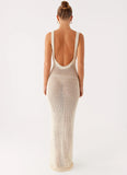 Beach House Crochet Maxi Dress White