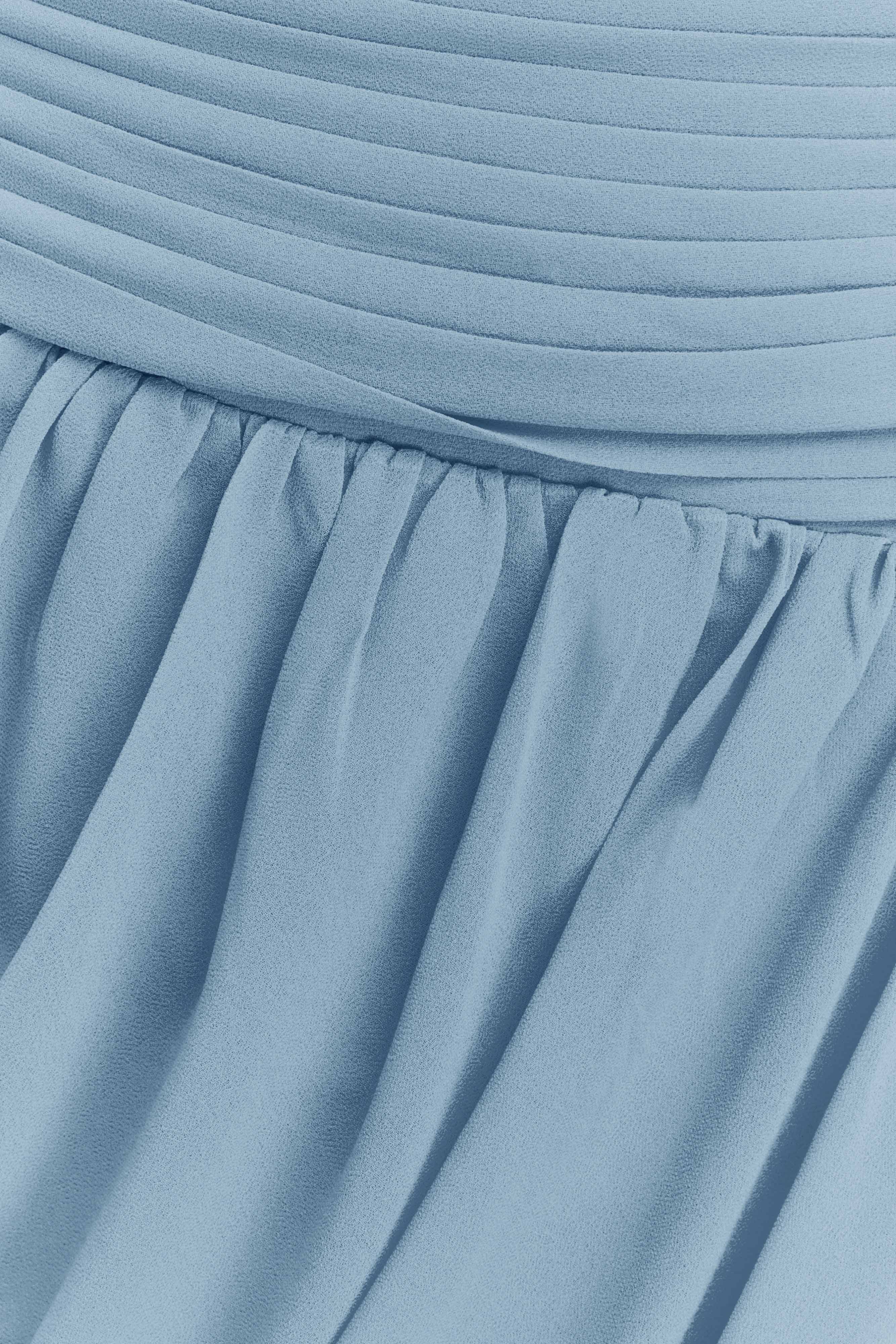 Micaela Chiffon Gathered Maxi Dress Alaskan Blue