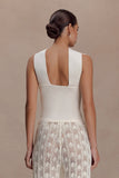 Angelika Twist Front Knit Top Ivory