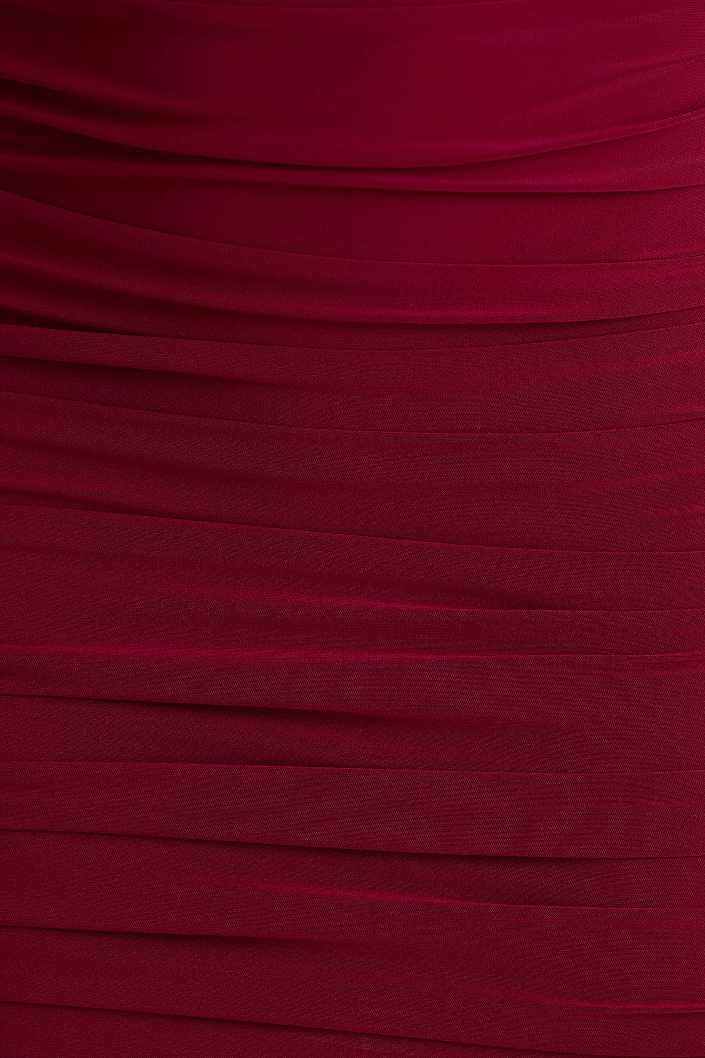 Missy Burgundy Mini Dress With Cape Sleeve And Ruched Detailing