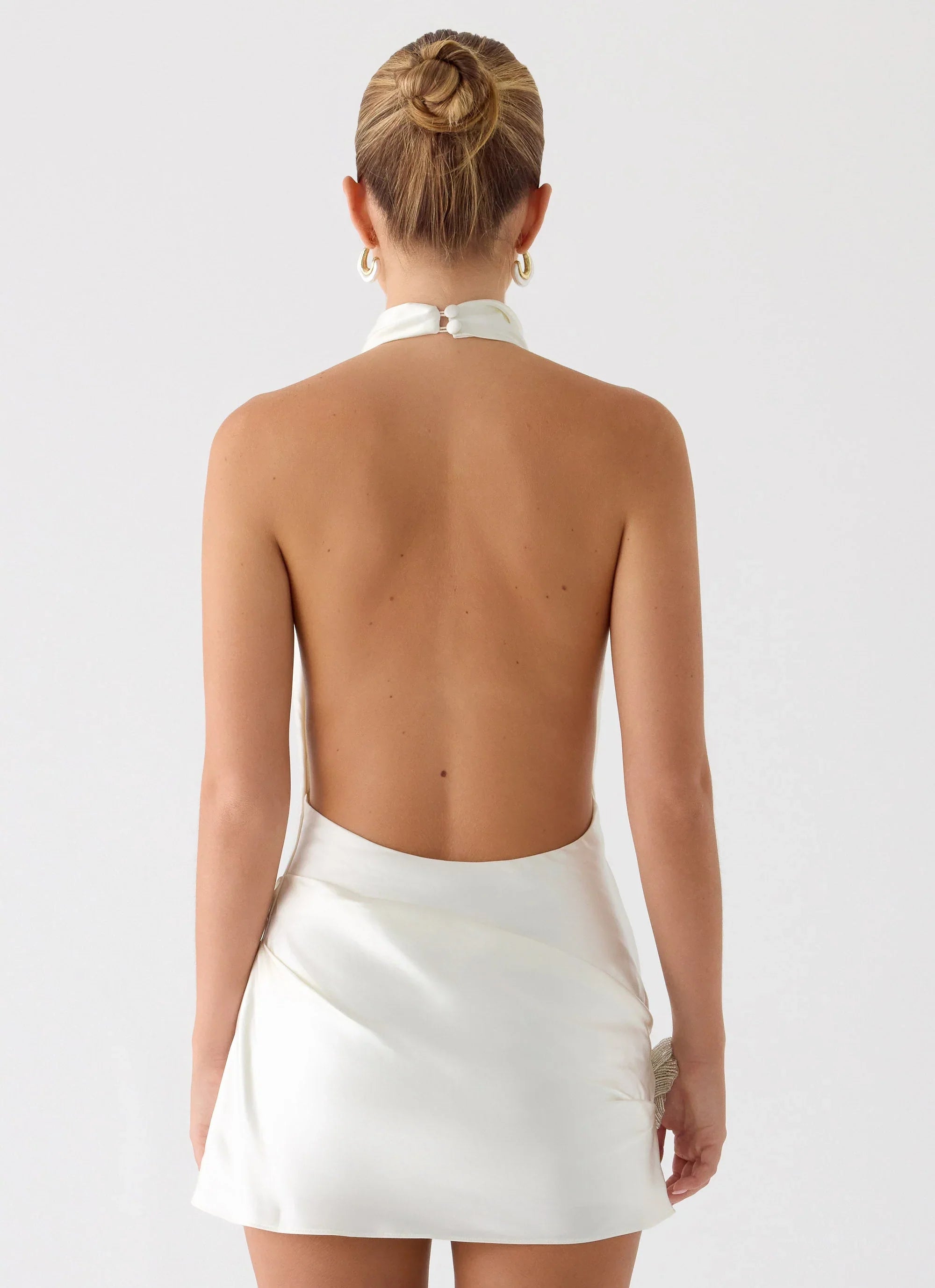Play It Out Cowl Mini Dress Ivory