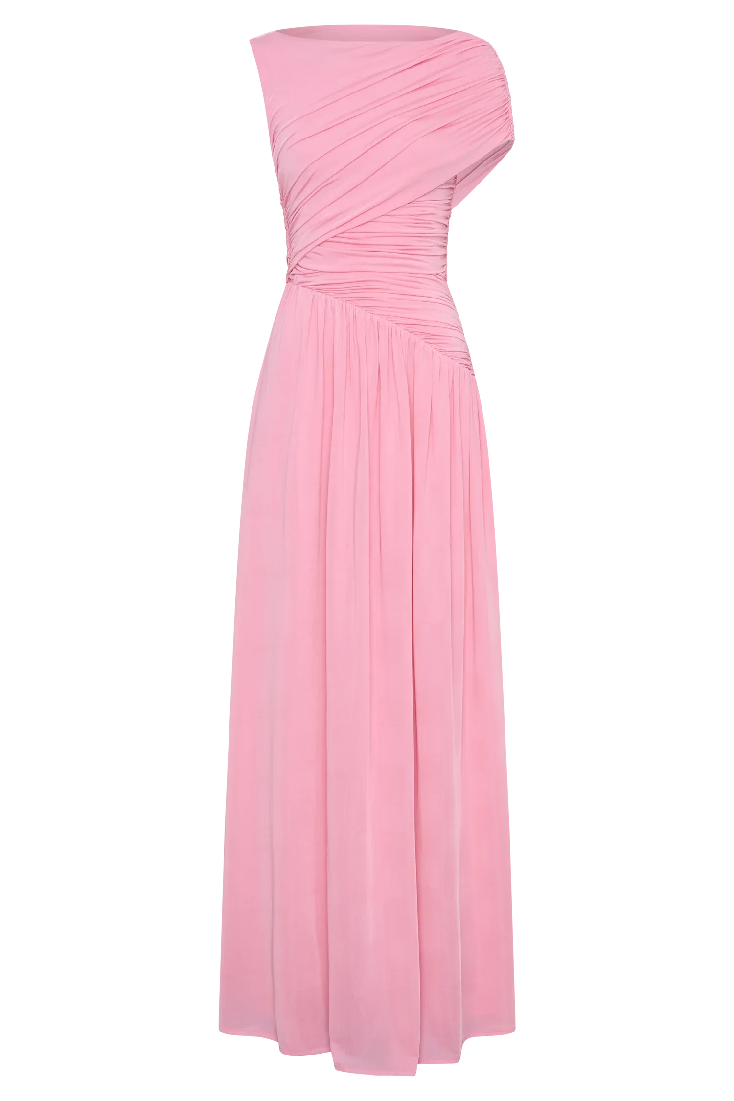 Ayeshya Slinky Asymmetric Maxi Dress Candy Pink