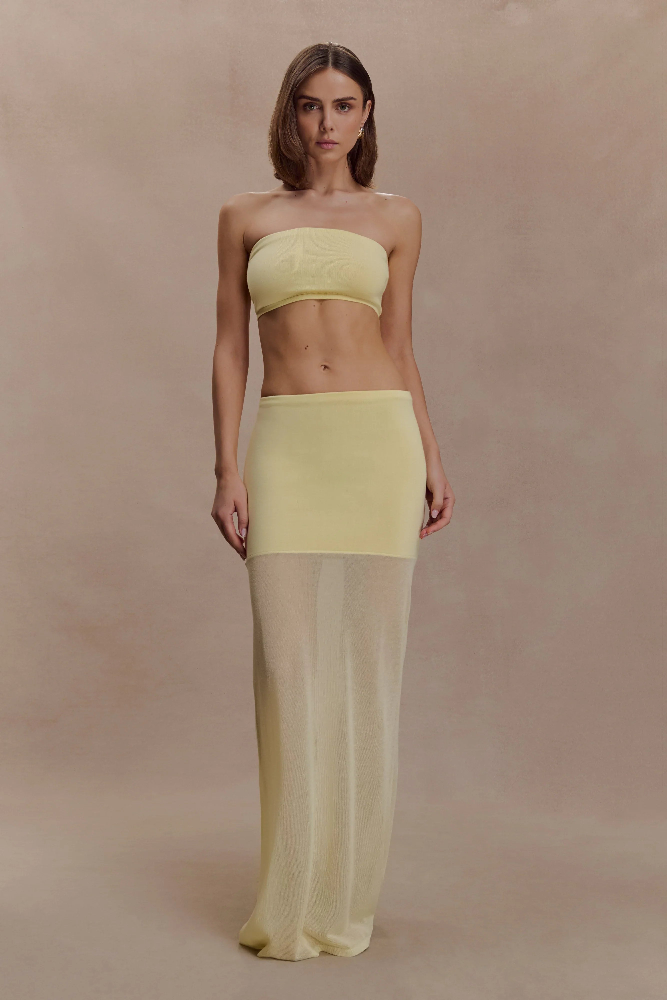 Tanyel Knit Bandeau Top Lemon