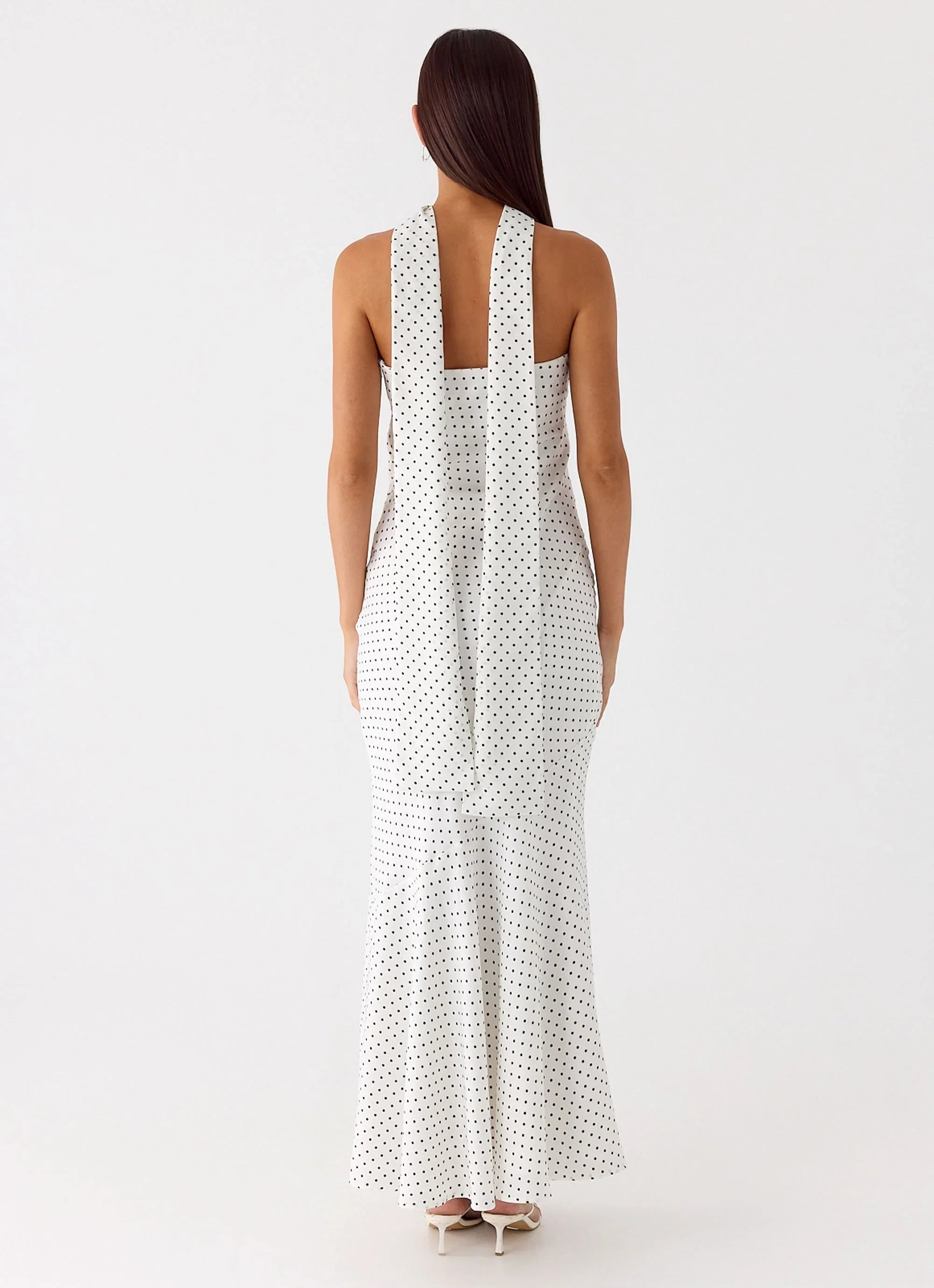 Under The Pagoda Maxi Dress White Polkadot