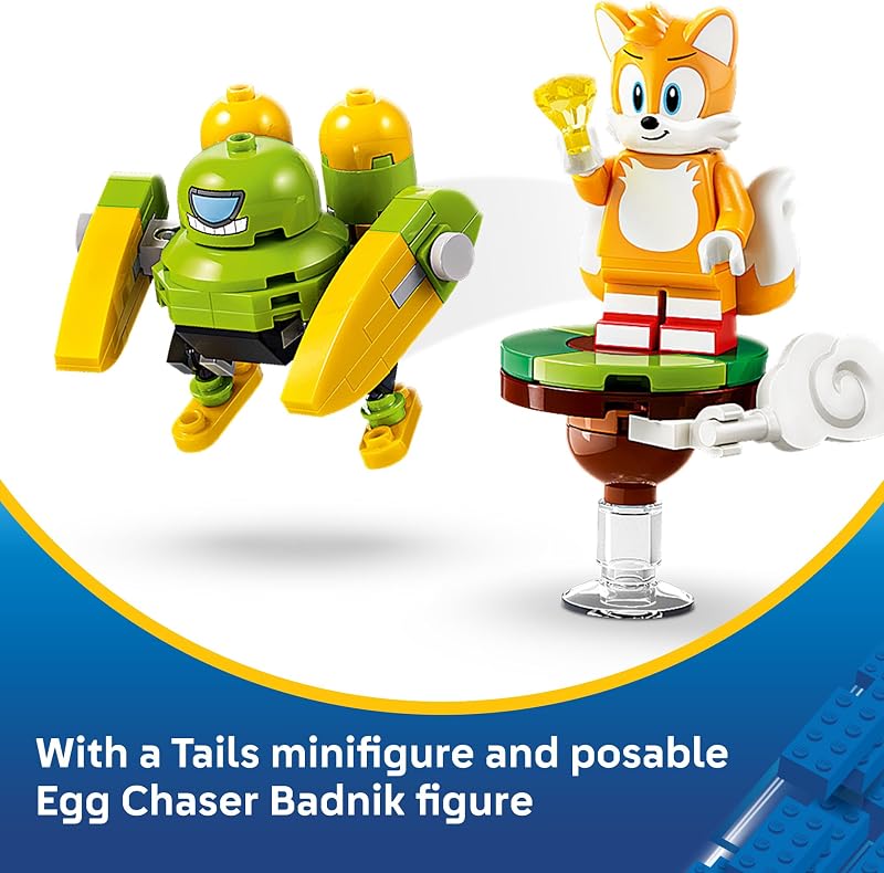 LEGO Sonic the Hedgehog Tails Tornado 1 77119 Building Toy for Boys Girls Ages 8 Airplane Toy for Pretend Play W Tails Minifigure 310 pieces Gift for Birthdays