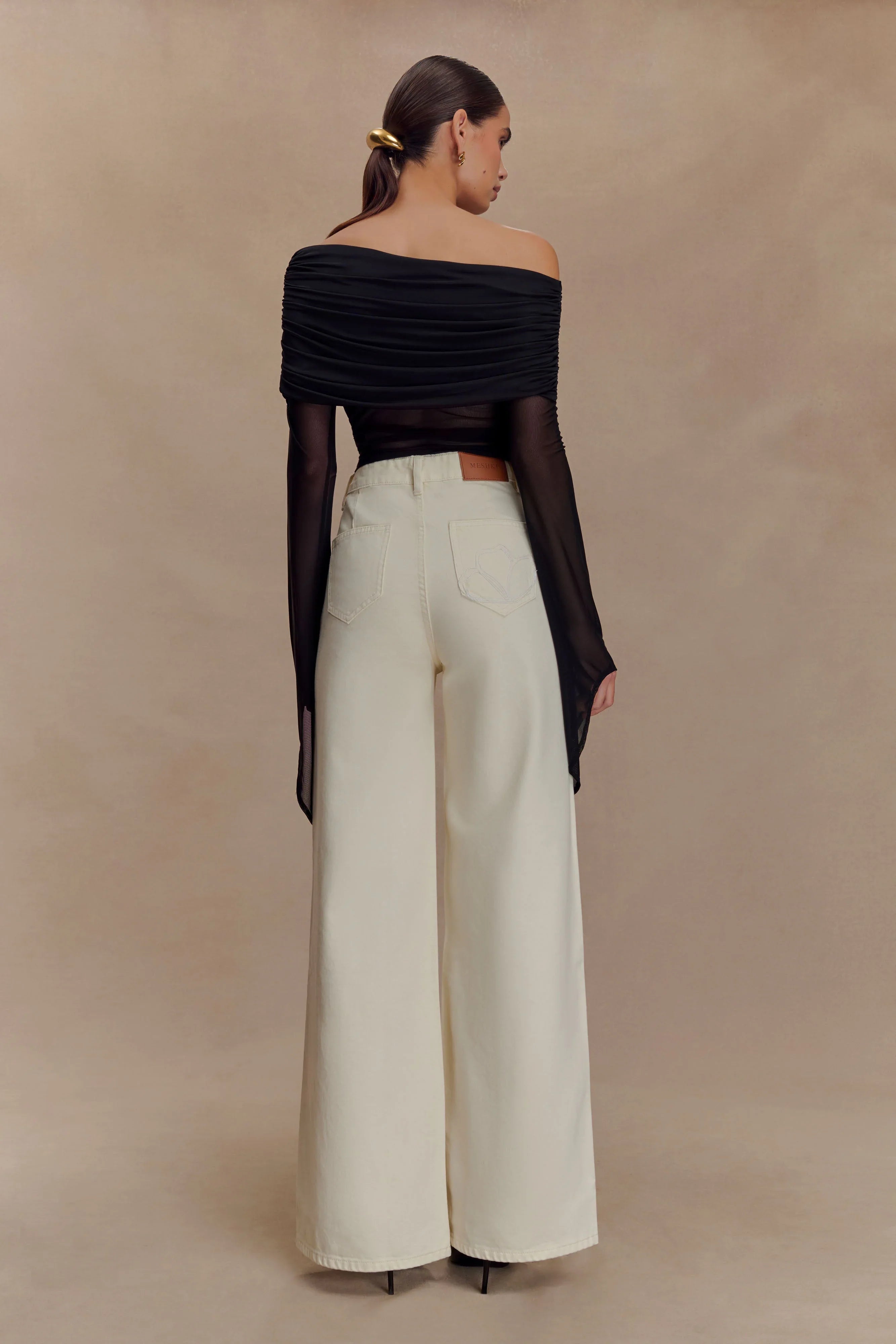 Dahlia One Shoulder Top Black