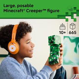 LEGO Minecraft The Creeper Kids Building Toy Minecraft Toy for Boys Girls Ages 10 Room Decor for Gamers w 1st Version Creeper Minifigure Gift for Birthdays 21276
