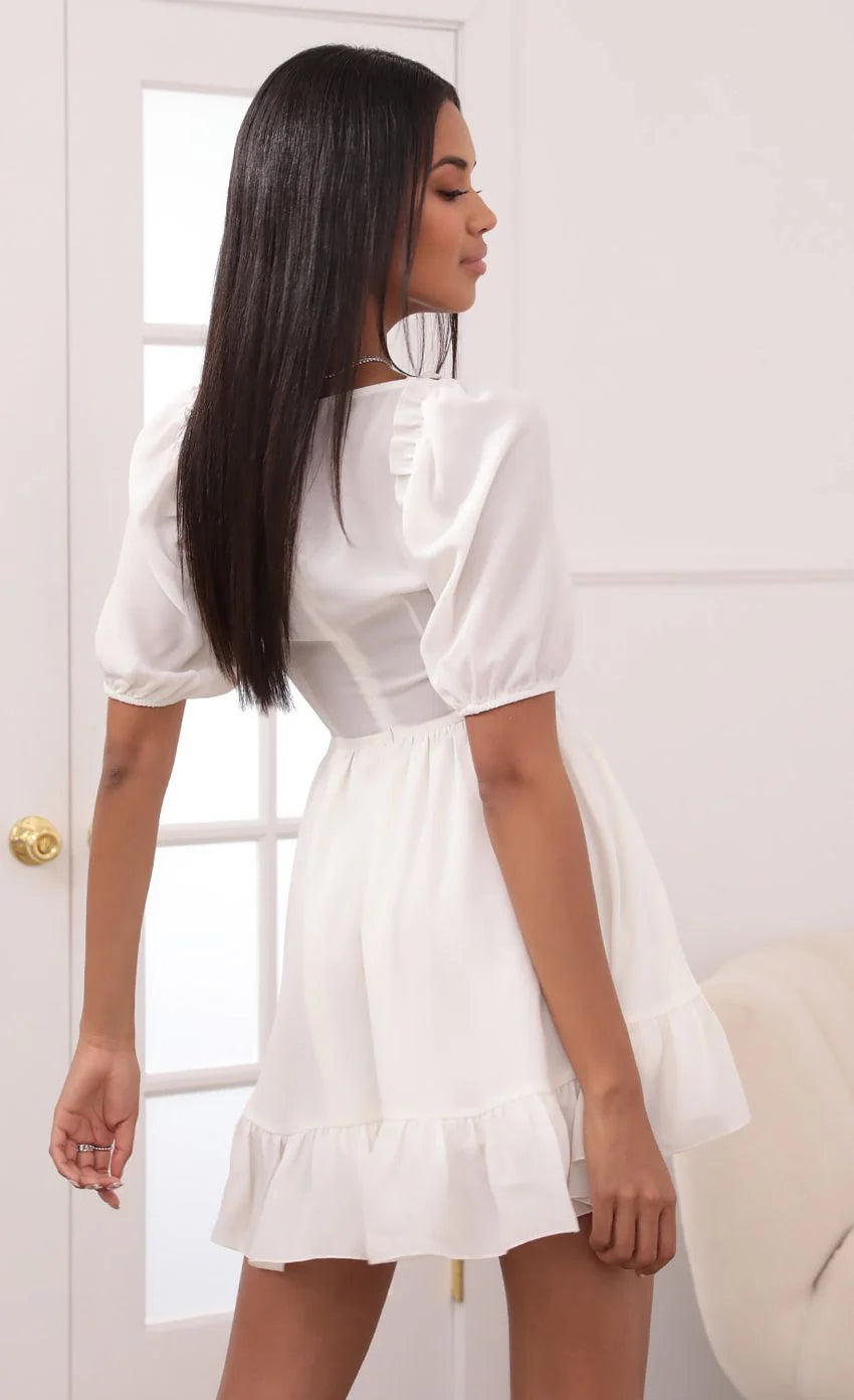 Keyhole Cutout Dress in Ivory