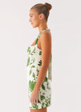 Melora Cotton Mini Dress Verdant Bloom