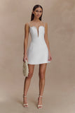 Kingsley Beaded Neckline Mini Dress Ivory
