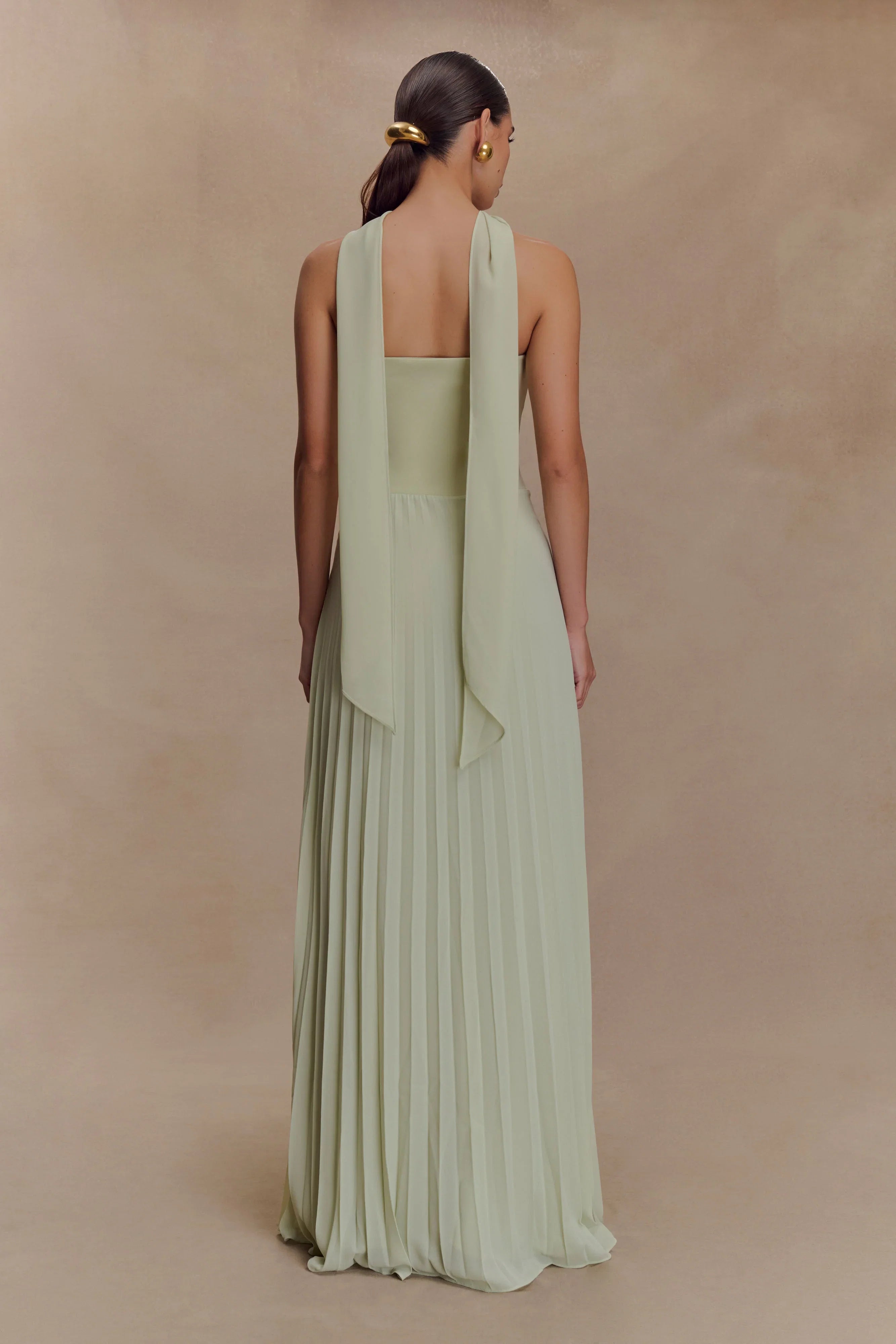Caira Chiffon Scarf Maxi Dress Sage