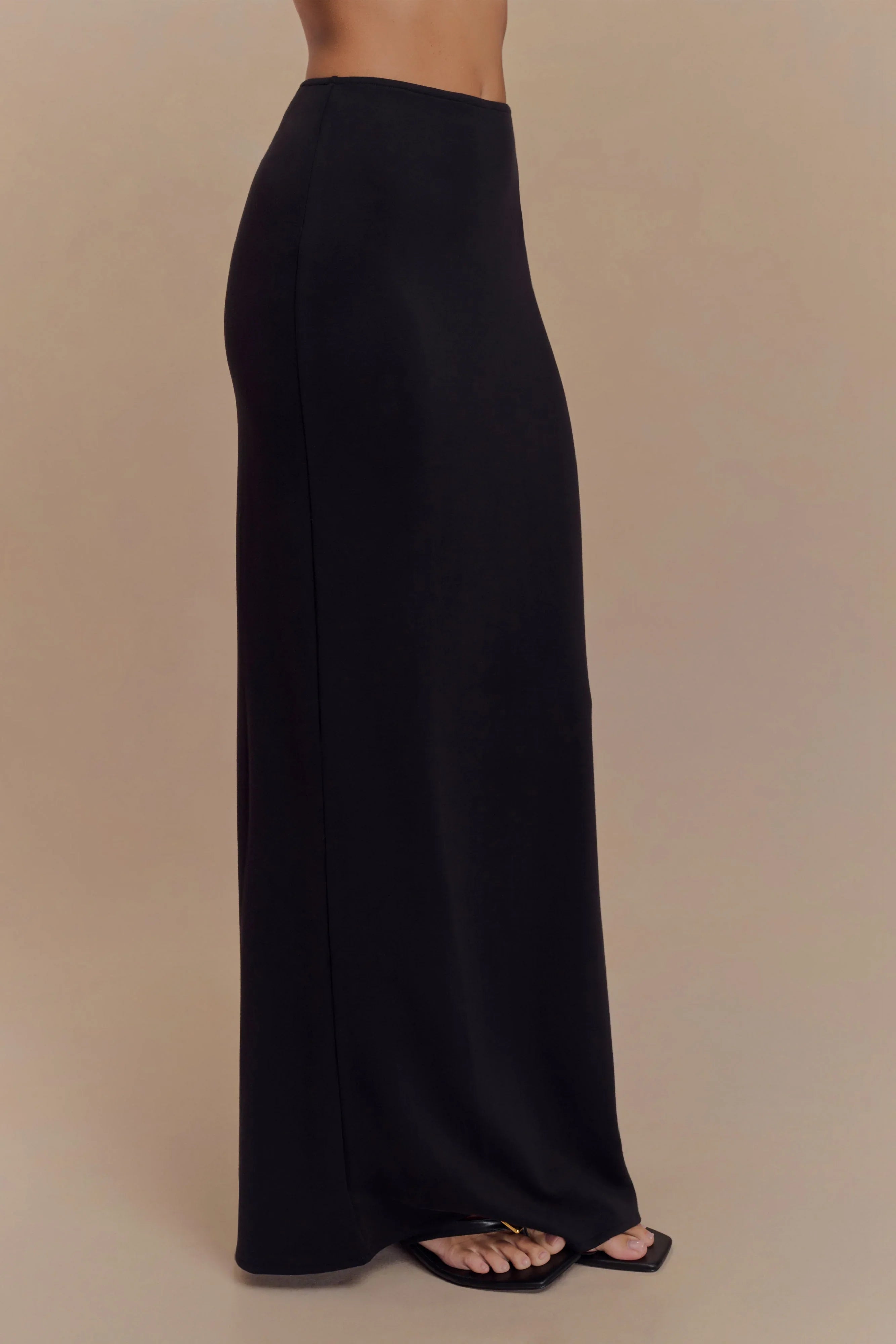 Eris Scuba Jersey Maxi Skirt Black