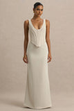 Morgan Champagne Satin Corset Maxi Dress