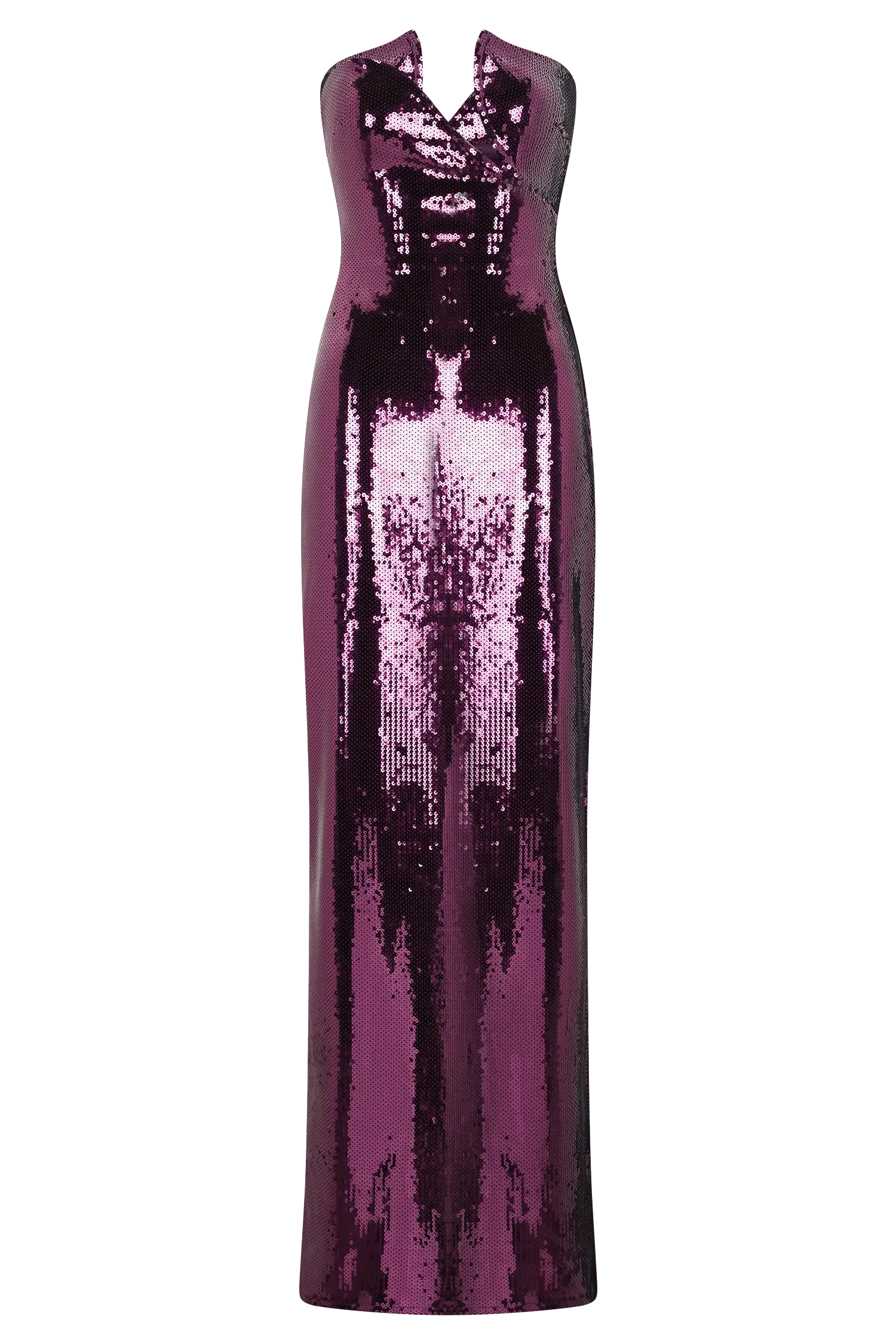 Winston Strapless Sequin Maxi Dress Plum