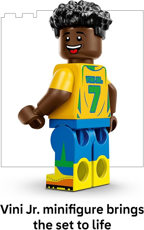 LEGO Editions Vini Jr Soccer Highlights Building Set for Boys Girls Ages 10 Collectible Soccer Gift W Plaque Kids Bedroom or Shelf Decor 43027