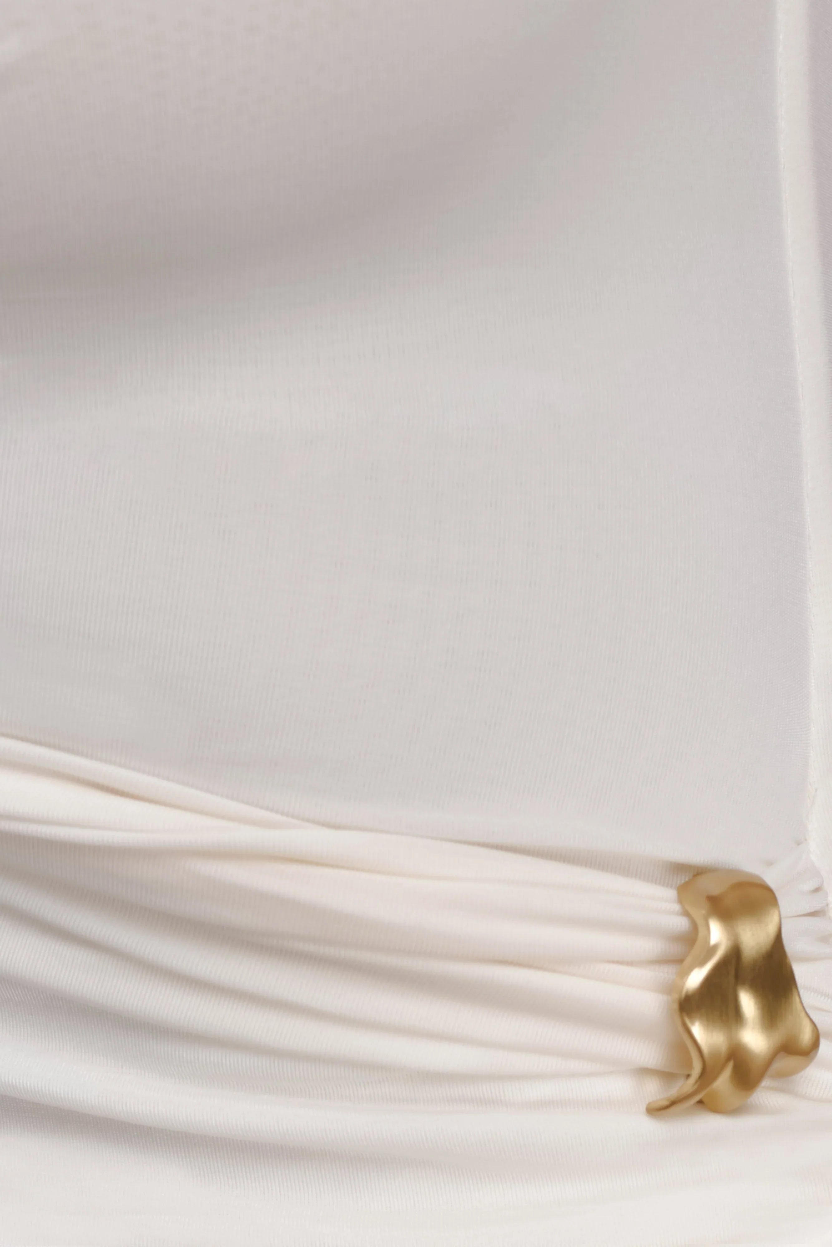 Amia Slinky Sleeveless Top With Hardware Ivory
