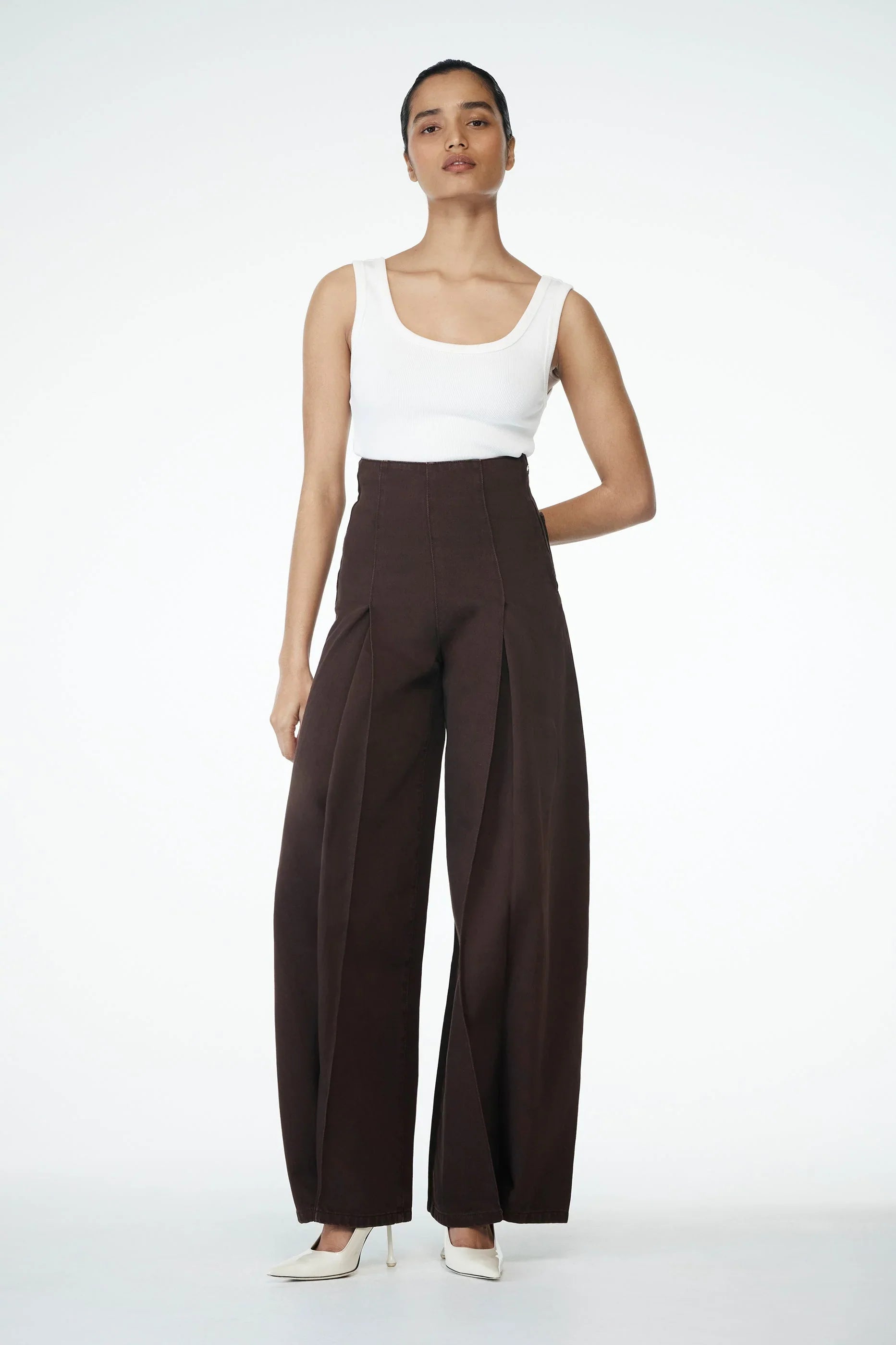 Beatrix High Rise Denim Jeans Chocolate