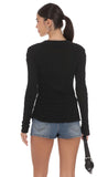 Textured Ribbed Top in Black