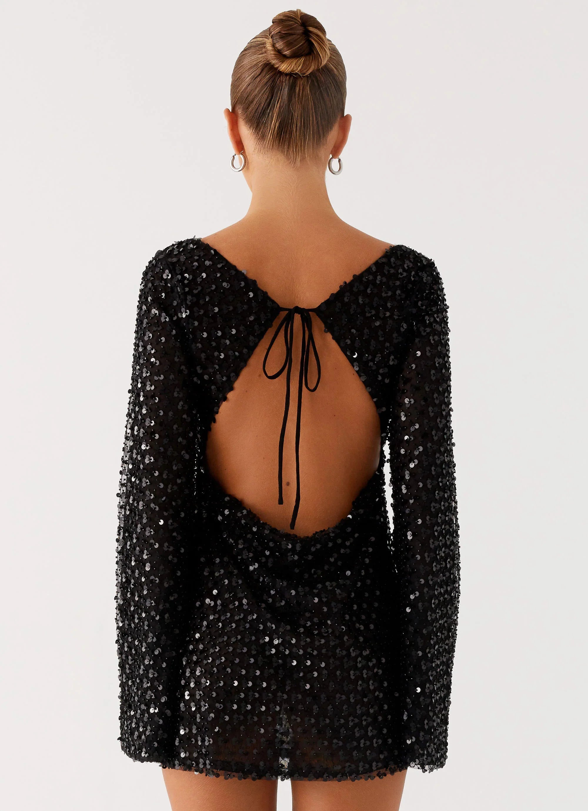 Edessa Sequin Mini Dress Black