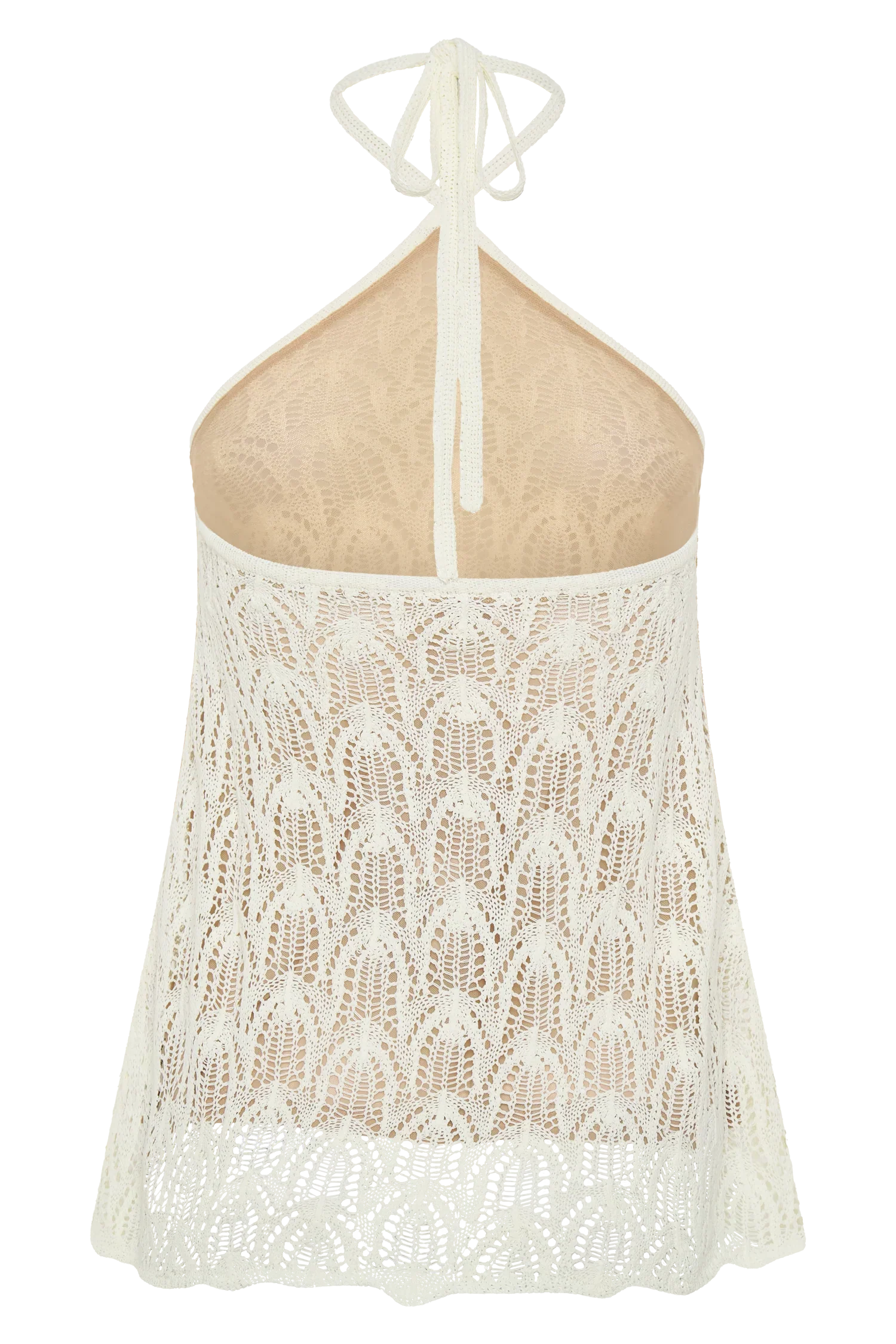 Corey Crochet Halter Neck Top Ivory