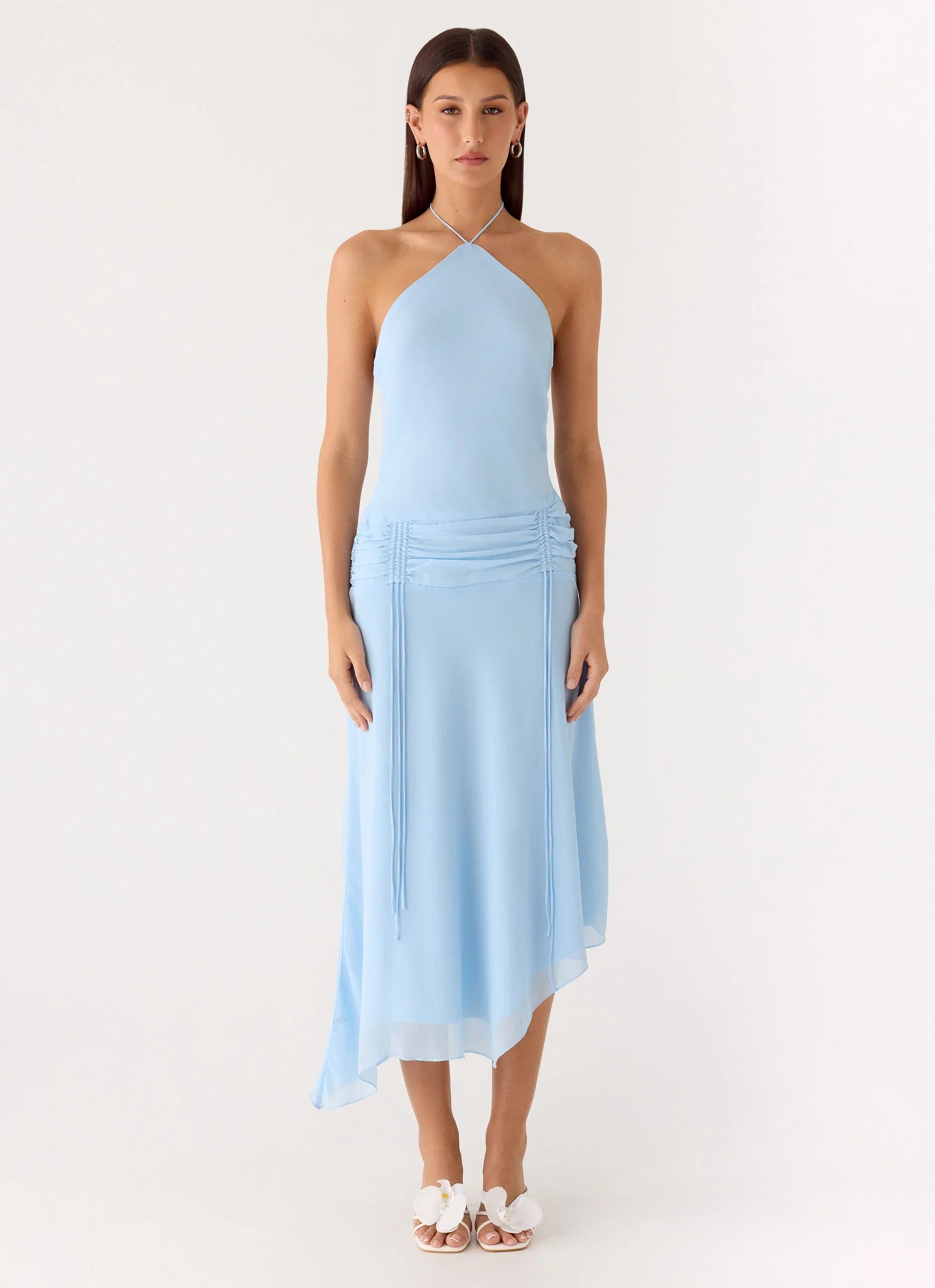 Becerra Chiffon Midi Dress Blue