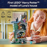 LEGO Harry Potter Luna Lovegoods House Building Toy for Girls Boys Pretend Play Display Book Shelf or Bedroom Decor for Kids Ages 10 W Lunas Hare Patronus Gift Idea for Birthdays 76467