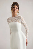 Birdie White Lace Long Sleeve Mini Dress
