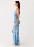 Last Sequence Maxi Dress Aqua Paisley