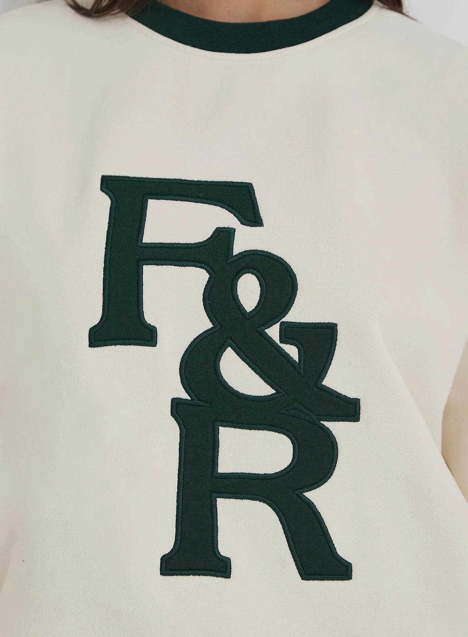 Cream FR Branded Relaxed Oversized Sweatshirt
