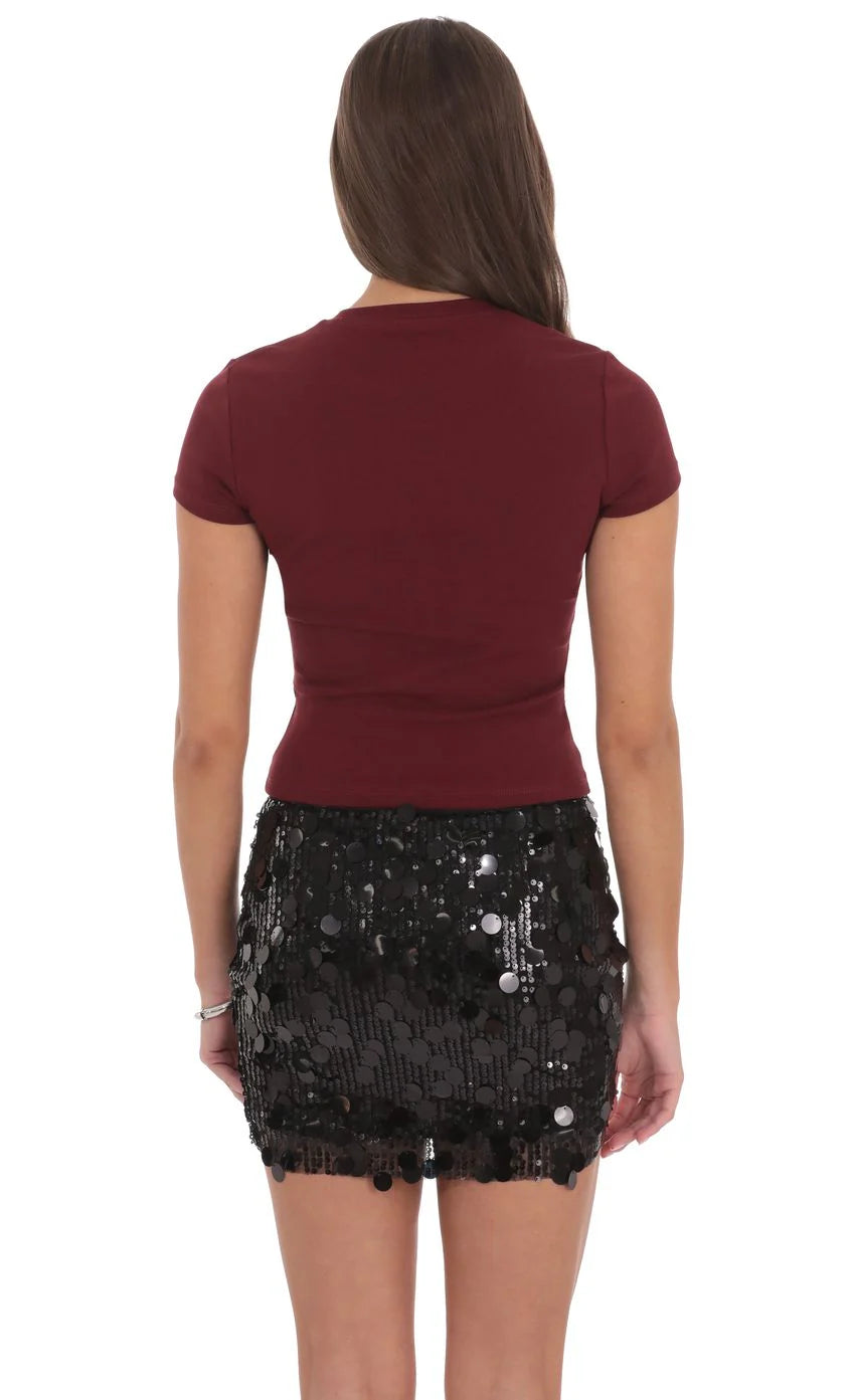 Basic Baby T in Burgundy
