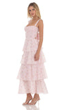 Floral Ruffle Maxi Dress in Pink