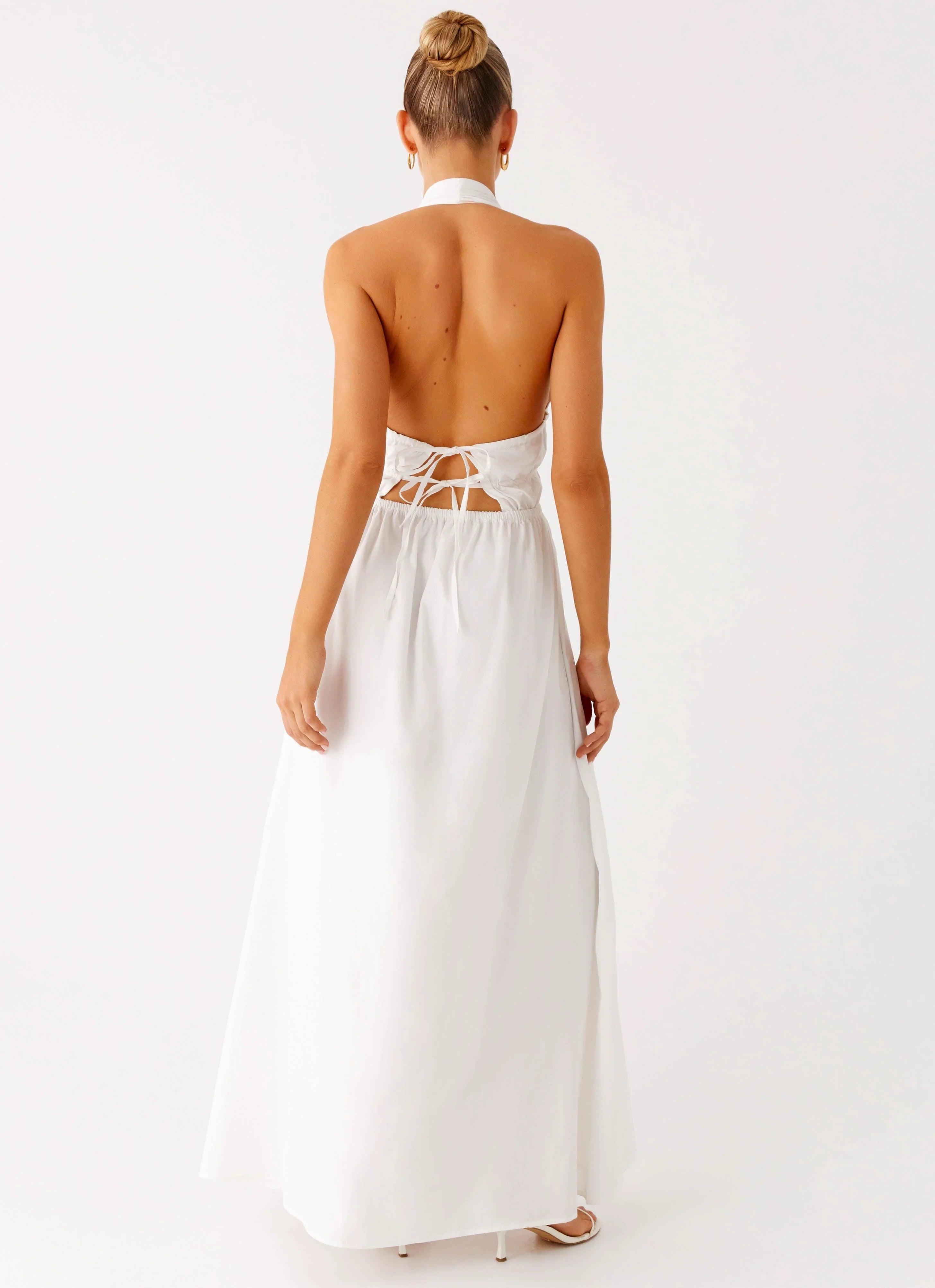Figaro Halter Maxi Dress White