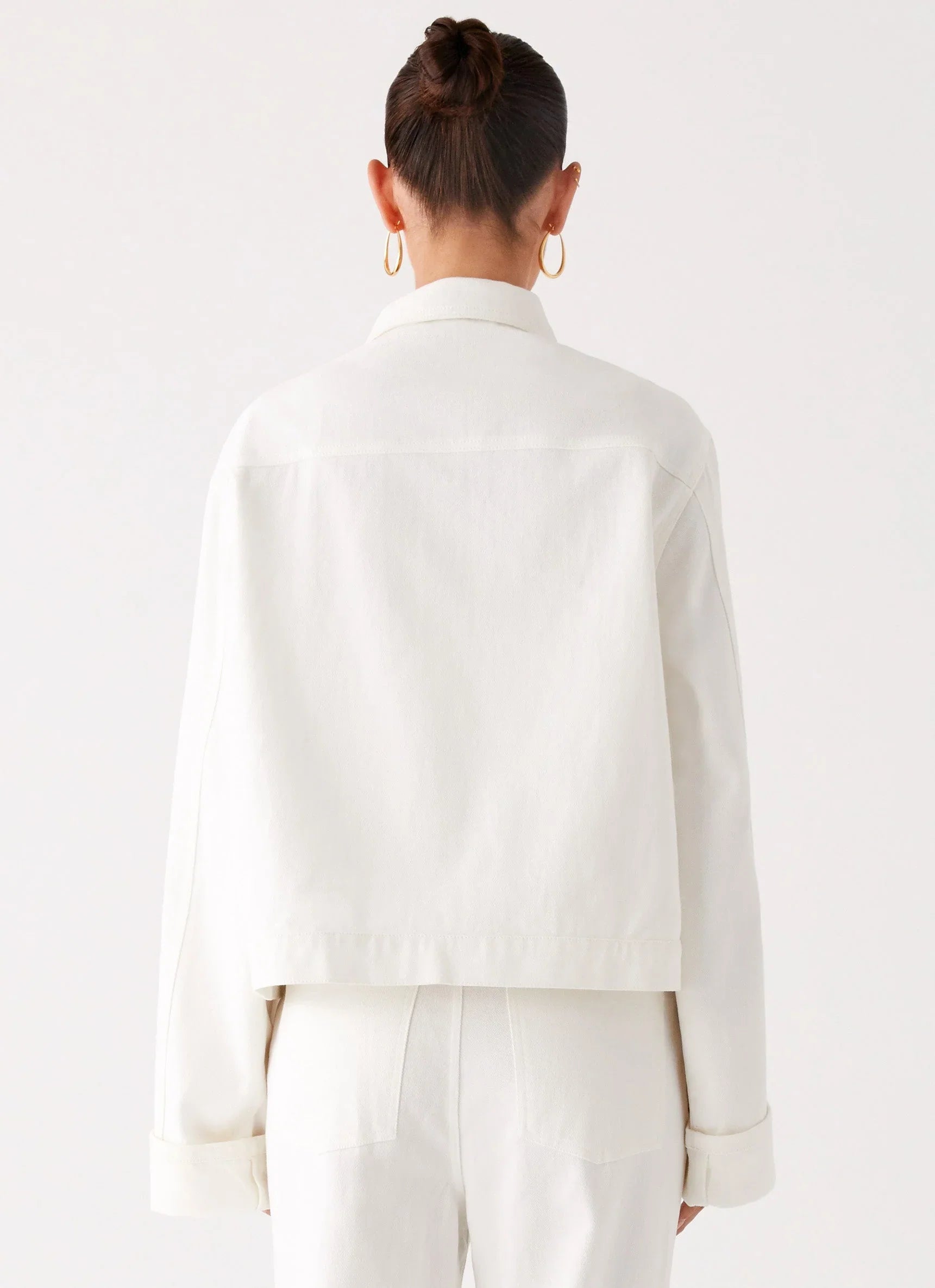 Back Again Oversized Denim Jacket White