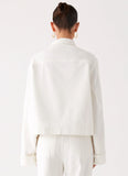 Back Again Oversized Denim Jacket White