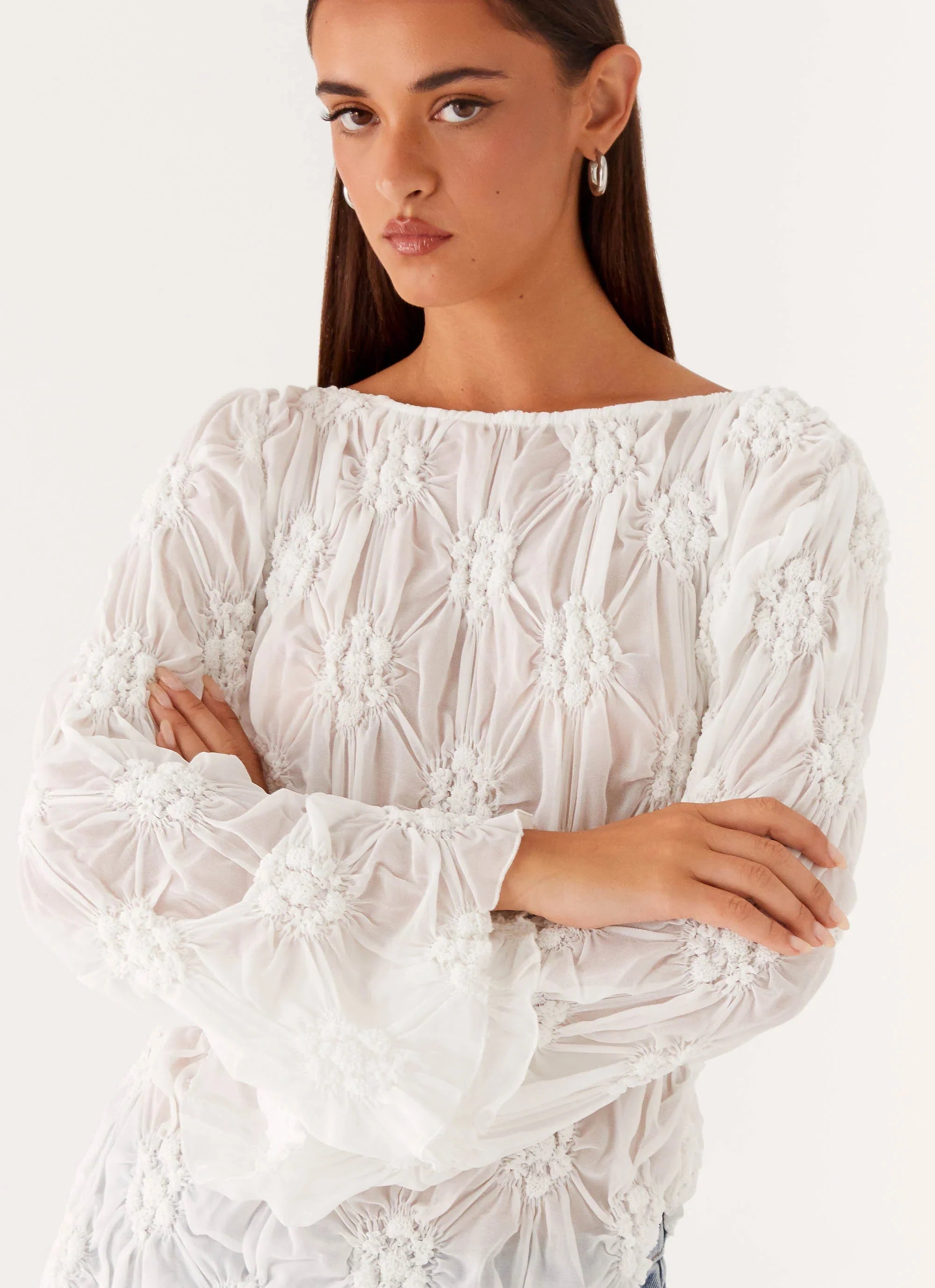 Mia Long Sleeve Top Ivory