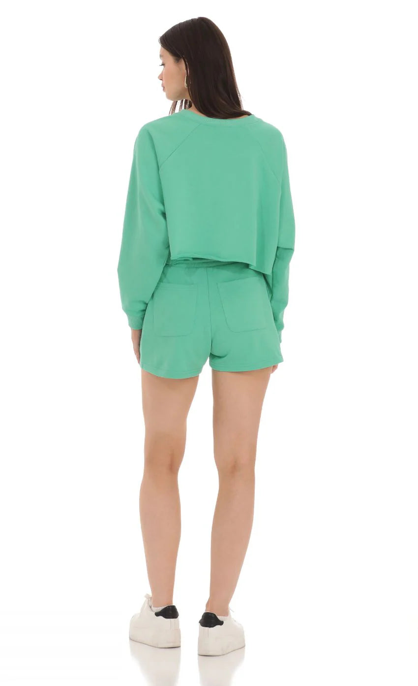 Sweat Shorts in Lime Green