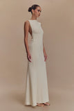 Katerina Scuba Jersey Cut Out Maxi Dress Ivory