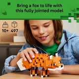 LEGO Minecraft The Fox Building Pretend Play Toy for Boys Girls Poseable Video Game Character for Kids Ages 10 Room Decor for Gaming Fans Gift Idea for Birthdays 21588