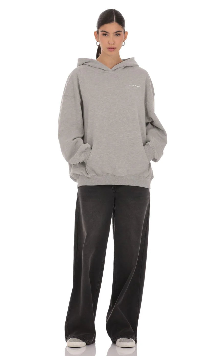 Fleece Lucy Hoodie in Grey