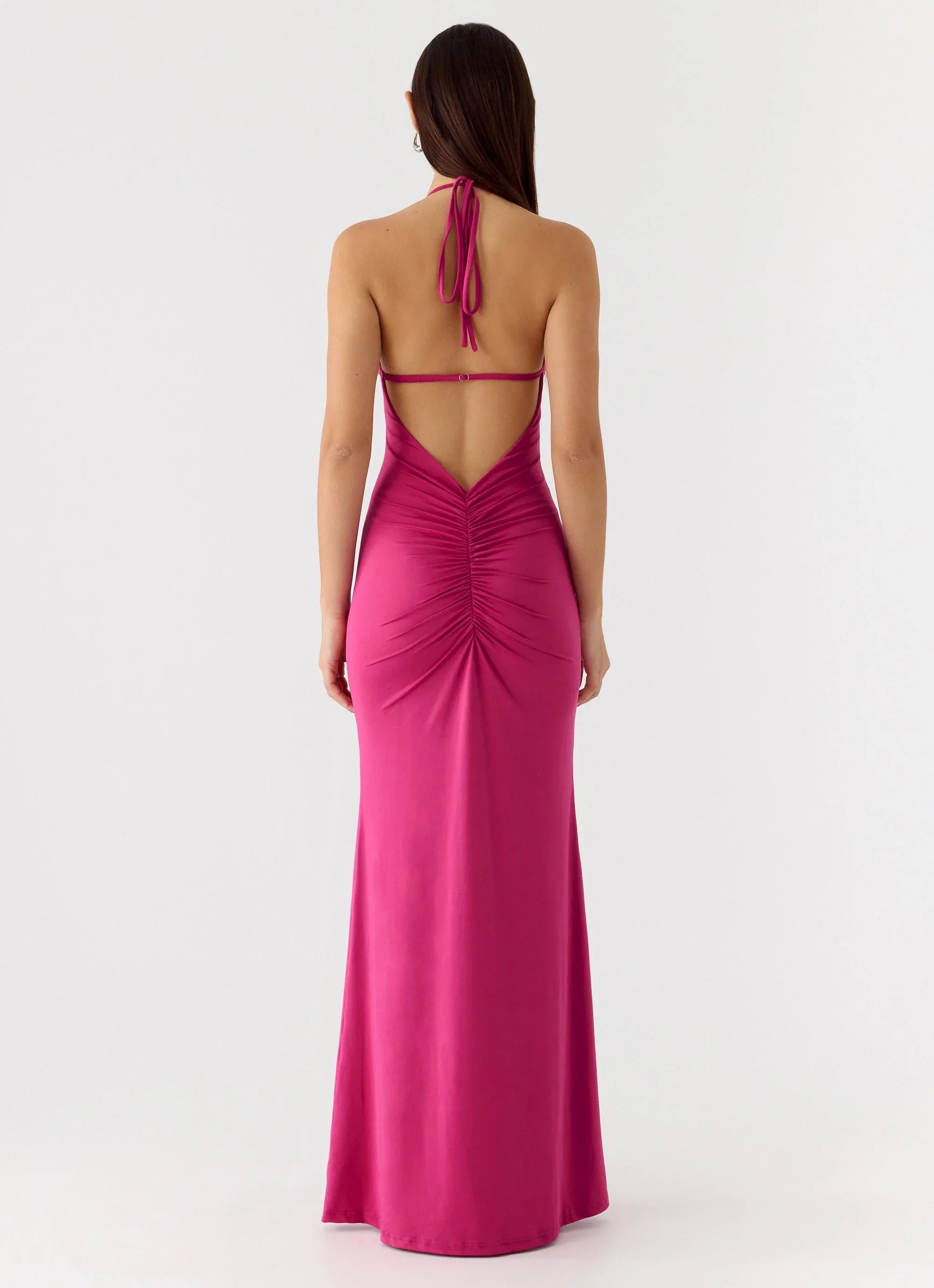 Have Your Attention Maxi Dress Fuchsia
